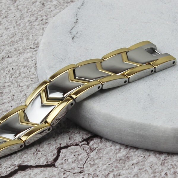 400357503274.jpg سوار مغناطيسي ذهبي مزدوج الصف للرجال