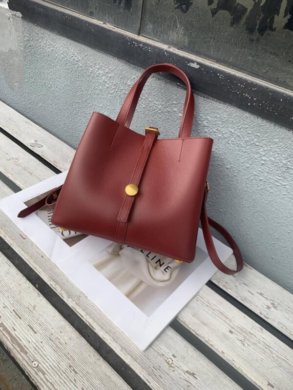 حقيبة توت من جلد البقر الأصلي من الطبقة الأولى للنساء