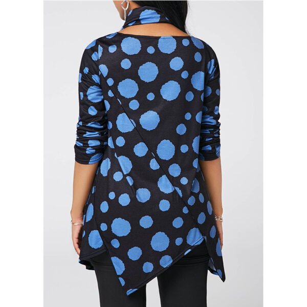 تي شيرت نسائي بأكمام طويلة بتصميم غير منتظم مناسب لفصل الخريف والشتاء