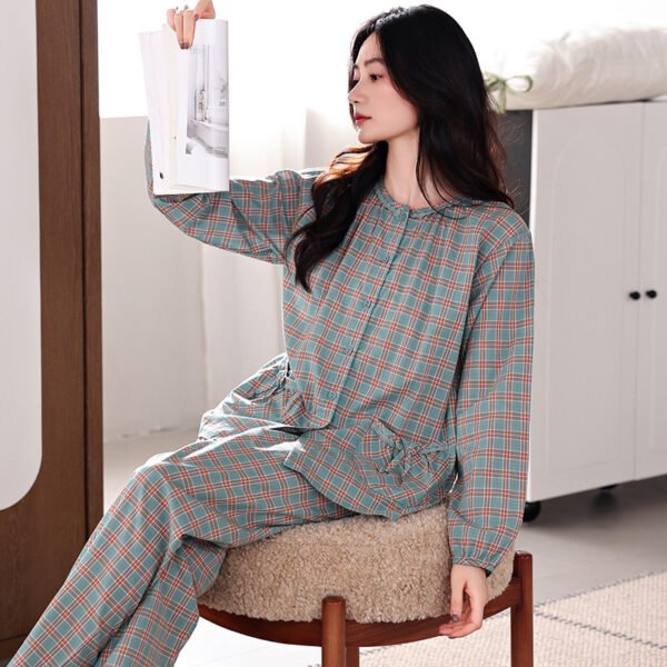 طقم بيجامات نسائي فضفاض من القطن بالكامل