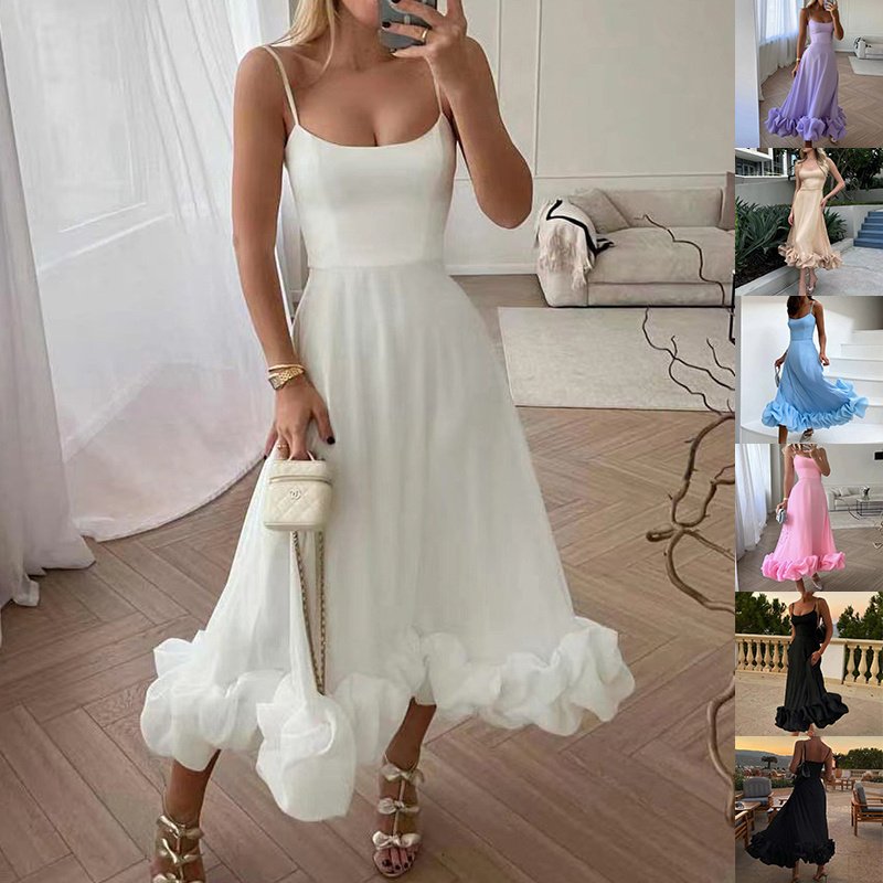 7732fd1d-07d1-4fb8-b56e-d49c3906a150.jpg تنورة نسائية بتصميم حرف A مزينة بزهرة كبيرة ثلاثية الأبعاد وحمالات أنيقة