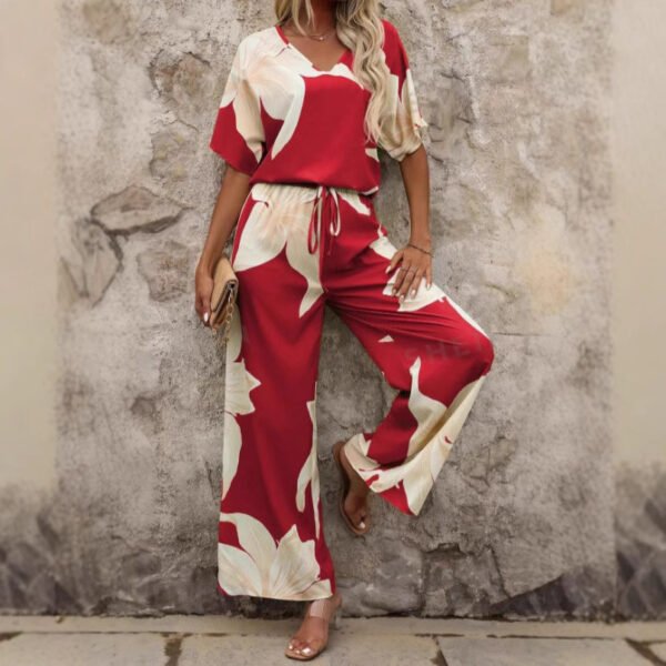 بدلة نسائية من البوليستر مطبوعة وعصرية