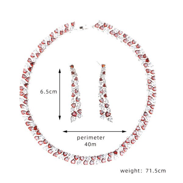 طقم سلسلة الترقوة والأقراط من الزركون الأنيق