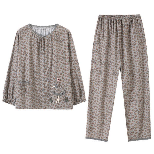 طقم بيجامات نسائي فضفاض من القطن بالكامل