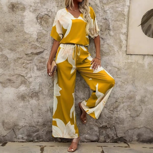 بدلة نسائية من البوليستر مطبوعة وعصرية