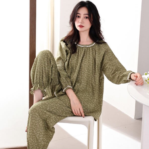 طقم بيجامات نسائي فضفاض من القطن بالكامل