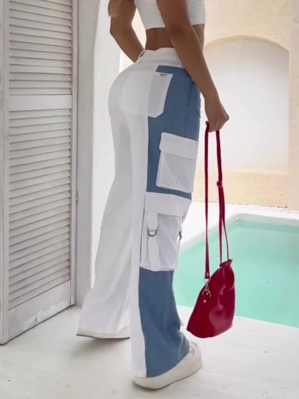 بنطال جينز كارغو بجيوب متباينة