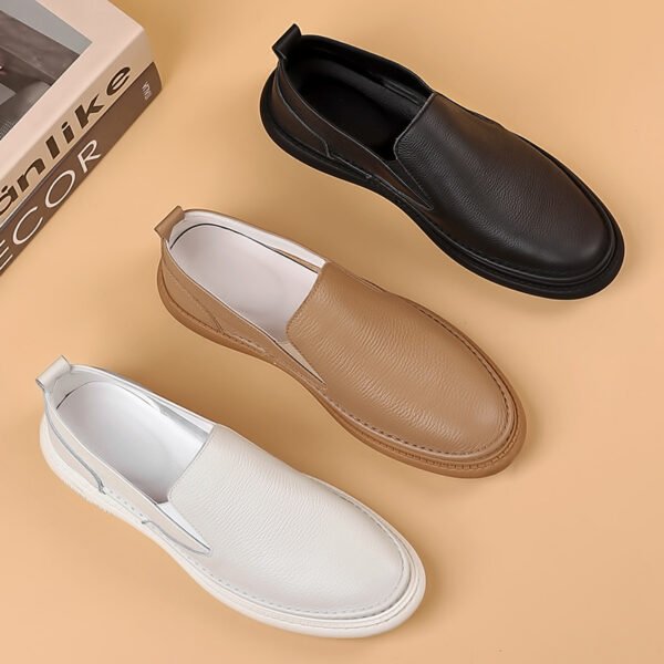 أحذية جلدية رجالية كاجوال من جلد البقر من الطبقة الأولى