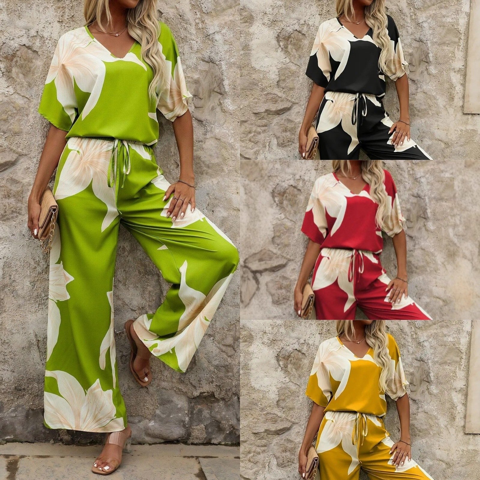 بدلة نسائية من البوليستر مطبوعة وعصرية