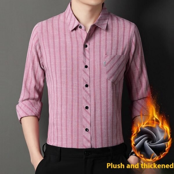 قميص رجالي كاجوال بأكمام طويلة وجيب حقيقي