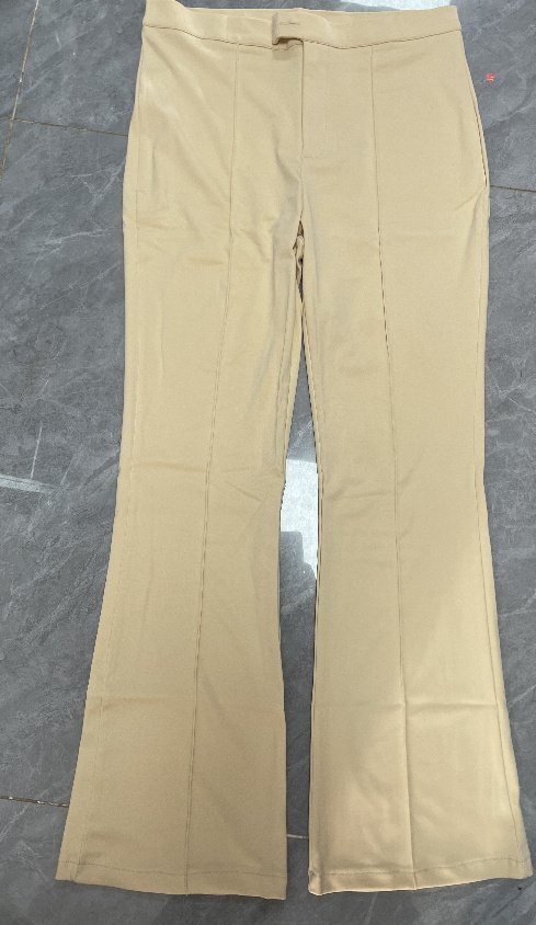 ed2d7088-131d-408a-8ef3-3a32999eebf2.jpg بنطلون ضيق مستقيم الساق مع مشبك، بنطلون عصري بلون واحد للنساء