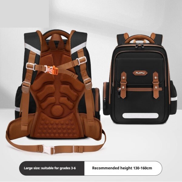 حقيبة مدرسية للأطفال ذات سعة كبيرة ومقاومة للماء ومصممة لحماية العمود الفقري