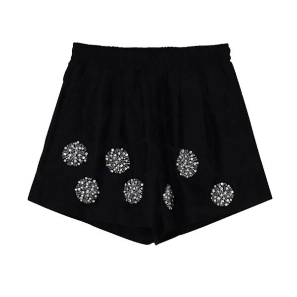 بنطلون صيفي كاجوال أسود فضفاض ورفيع