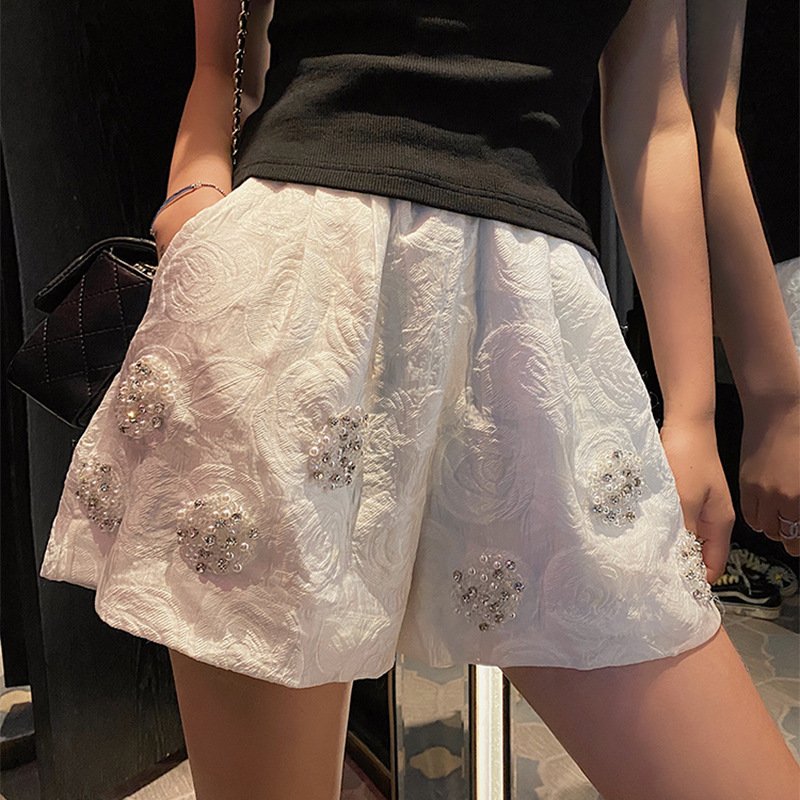 بنطلون صيفي كاجوال أسود فضفاض ورفيع