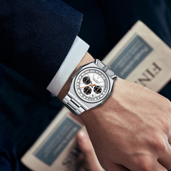 ساعة كوارتز رجالية متعددة الوظائف بحزام فولاذي