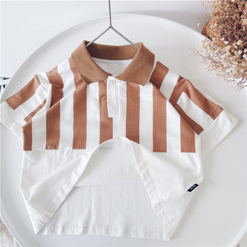 تي شيرت مخطط بأكمام قصيرة من Summer Boy