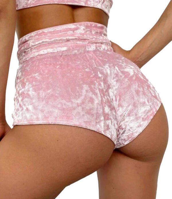 شورت مخملي رفيع بخصر مرتفع على الطراز الأوروبي والأمريكي