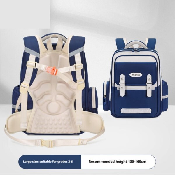 حقيبة مدرسية للأطفال ذات سعة كبيرة ومقاومة للماء ومصممة لحماية العمود الفقري
