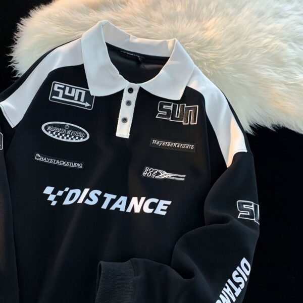 قميص بولو ربيعي وخريفي، سترة كورية ريترو