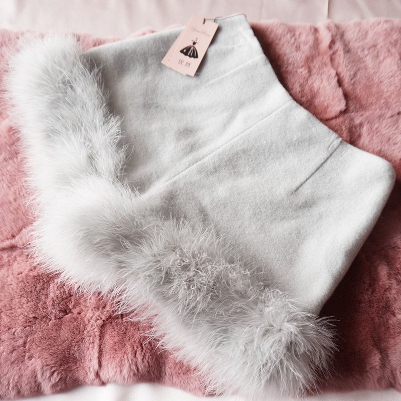 شورت قصير بخصر مرتفع من سلسلة خريف وشتاء فيفي اليابانية الجديدة الحلوة بنقشة الديك الرومي