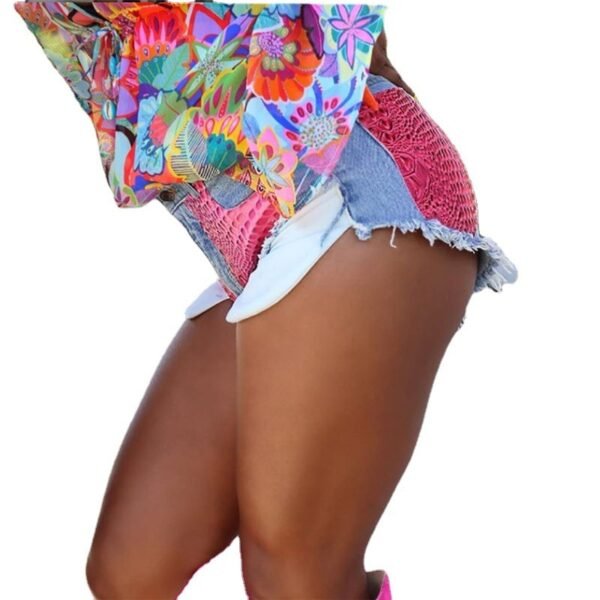 شورت جينز كاجوال ضيق من Bag Hip Street Shooting للنساء