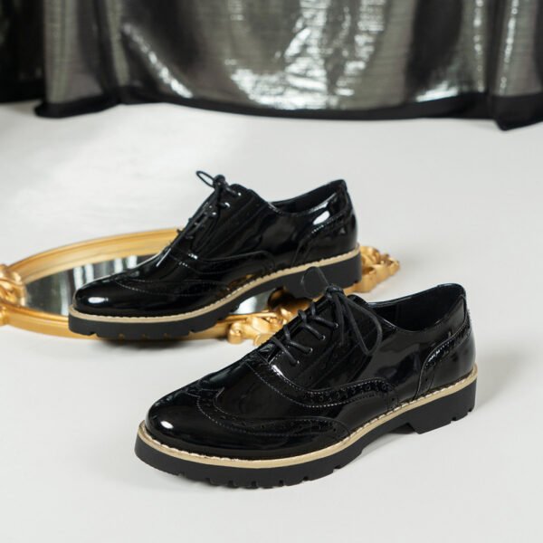 أحذية نسائية أنيقة ملونة مرآة أحذية بدون كعب برباط