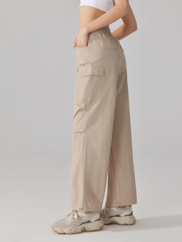 بنطلون رياضي تكتيكي ثلاثي المقاومة، بنطلون رياضي فضفاض مستقيم للنساء