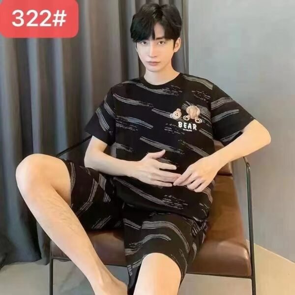 بدلة فضفاضة للرجال، شورت صيفي بأكمام قصيرة، على الطراز الكوري