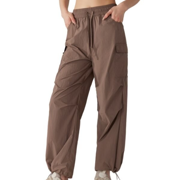 بنطلون رياضي تكتيكي ثلاثي المقاومة، بنطلون رياضي فضفاض مستقيم للنساء