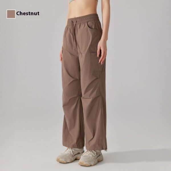 بنطلون رياضي تكتيكي ثلاثي المقاومة، بنطلون رياضي فضفاض مستقيم للنساء