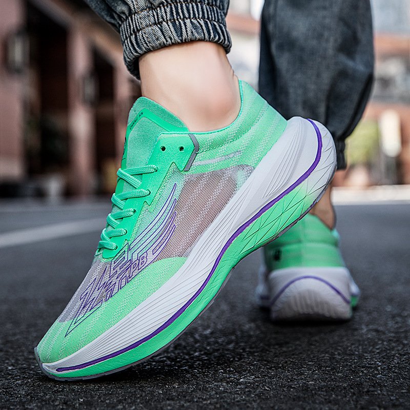 حذاء رياضي للجري من القماش الشبكي القابل للتنفس، حذاء جري ماراثوني منخفض الارتفاع، ممتص للصدمات