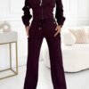 90a16795-d4a8-4f8c-bb3d-98f8eab32035.jpg طقم مكون من قطعتين من جاكيت بغطاء رأس وسحاب مناسب للخريف والشتاء بلون سادة