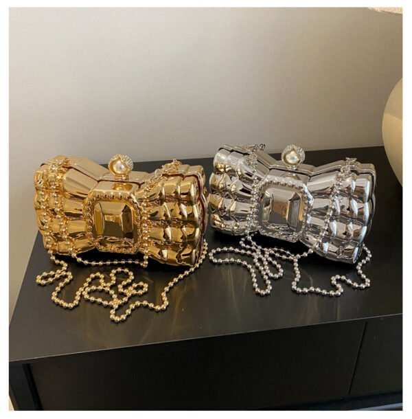 حقيبة يد نسائية بسلسلة فيونكة من الأكريليك