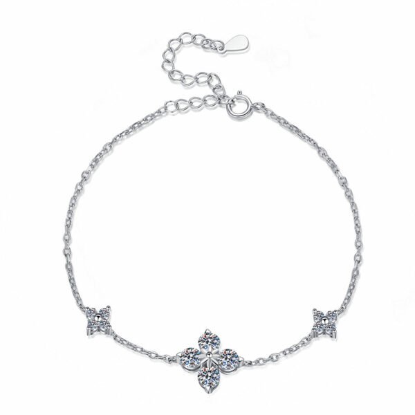 سوار نسائي من الفضة الإسترلينية S925 مرصع بحجر مويسانيتي عالي الجودة عيار 12 قيراطًا