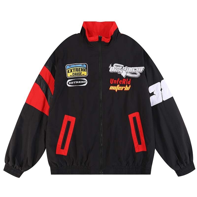 cd76443d-8aa3-43da-b96f-693971e24dc1.jpg جاكيت رجالي فضفاض بتصميم دراجة نارية وياقة واقفة