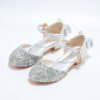 أحذية كريستال للبنات الصغار، أحذية رسمية للأطفال بكعب عالٍ