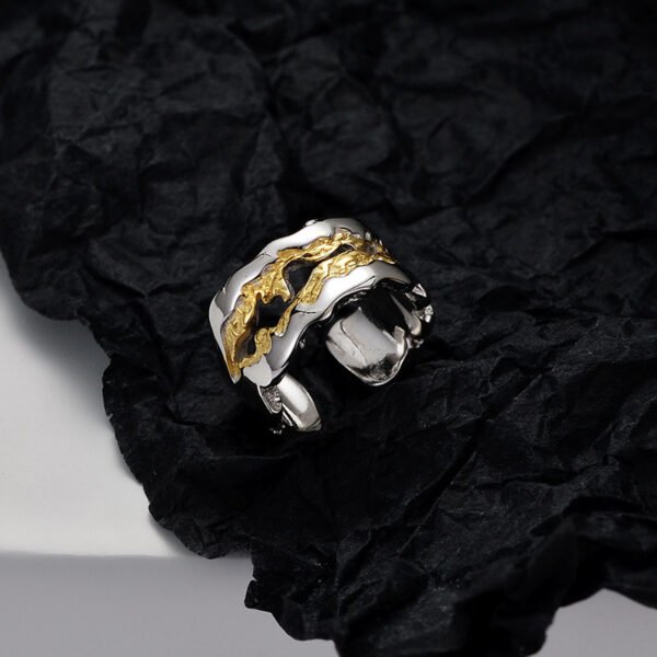 مشبك أذن E5182 من الفضة الإسترلينية S925 بتصميم فتاة رائعة وجذابة بلونين