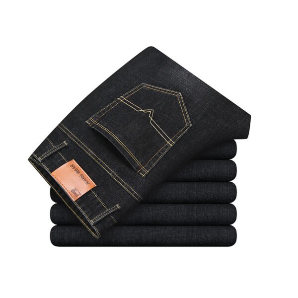 بنطلون جينز رجالي طويل فضفاض بقصة مستقيمة، بنطلون جينز رجالي جديد بمقاس كبير مناسب للإطلالات الكاجوال