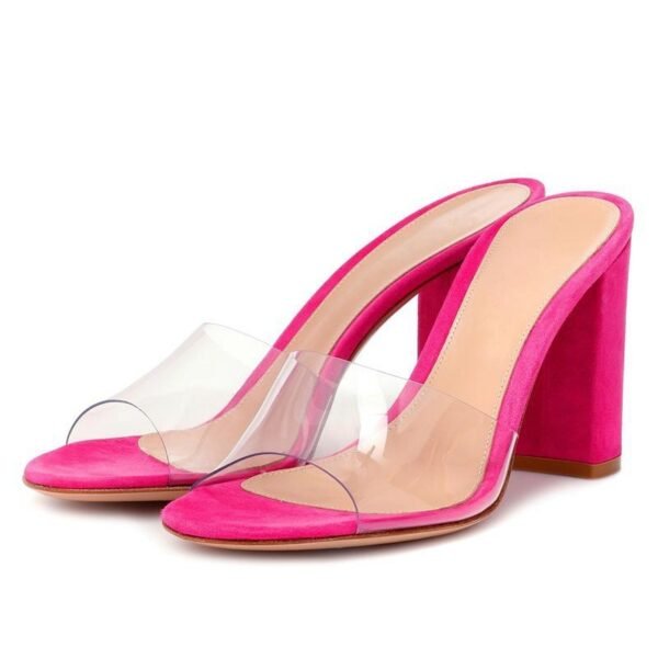 صنادل عصرية على الطراز الأوروبي والأمريكي بكعب سميك من مادة PVC