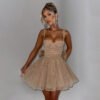 4bbe2a2b-3d4c-4216-b58a-075d00a454dc.jpg فستان قصير من الحرير اللامع الرقيق مزين بفيونكة براقة