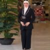طقم بدلة نسائية جديد مكون من قطعتين: معطف بأكمام طويلة وبنطال