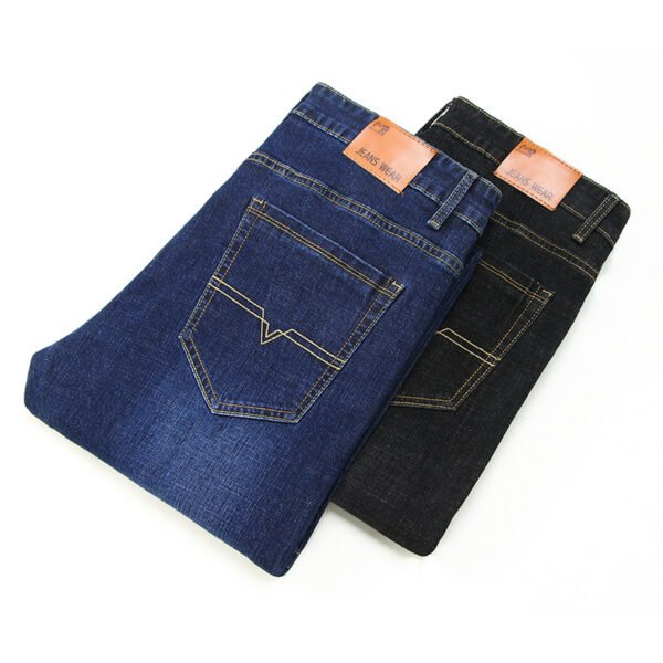 بنطلون جينز رجالي طويل فضفاض بقصة مستقيمة، بنطلون جينز رجالي جديد بمقاس كبير مناسب للإطلالات الكاجوال