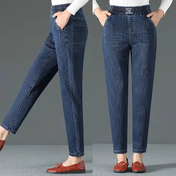 جينز عصري للربيع والخريف بخصر مرتفع