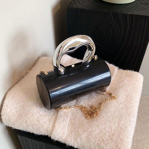 حقيبة أسطوانية من الأكريليك بألوان الحلوى، حقيبة كروس بودي