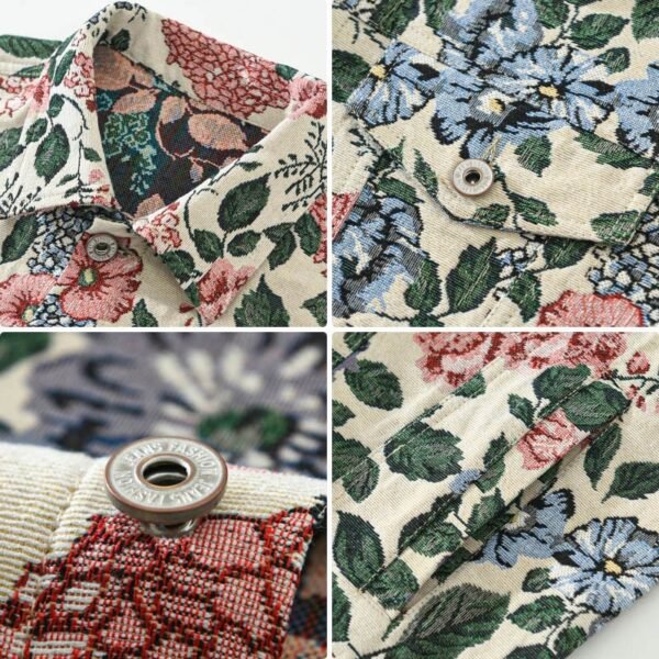 جاكيت رجالي عصري بنقشة زهور كلاسيكية