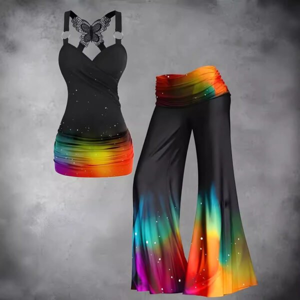 a15c0b67-cbe5-4bf0-8bde-e6ec31657d98.jpg طقم نسائي مكون من بلوزة بدون أكمام وبنطال واسع من الأسفل