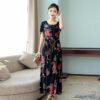 a17fab95-9f88-4916-aac3-8a4b45f3dfb6.jpg فستان نسائي قصير الأكمام وطويل بنقشة فوق الركبة من قماش البوبلين