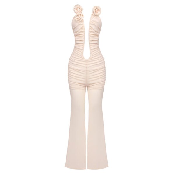 جمبسوت شبكي، بنطلون، فستان ضيق أحمر للنساء