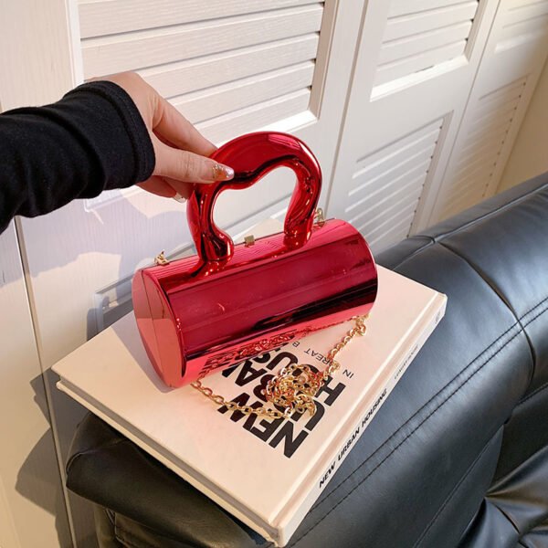 حقيبة أسطوانية من الأكريليك بألوان الحلوى، حقيبة كروس بودي