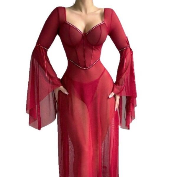 فستان شبكي مفتوح مثير